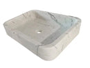 Handcrafted Carrara White Marble Wall Mount Bathroom Sink 16x24