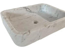 Handcrafted Carrara White Marble Wall Mount Bathroom Sink 16x24