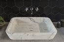 Handcrafted Carrara White Marble Wall Mount Bathroom Sink 16x24