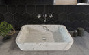 Handcrafted Carrara White Marble Wall Mount Bathroom Sink 16x24