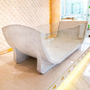 Carrara White Marble Bathtub Polished Tempered Glass Walls 32x79