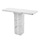 Carrara White Marble Designer Console Polished (W)15" (L)40" (H)32" profile view