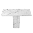 Carrara White Marble Designer Console Polished (W)15" (L)40" (H)32" top angle view