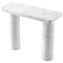 Carrara White Marble Console Table with Arched Round Legs - Polished 40 Inches