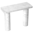 Carrara White Marble Console Table with Arched Round Legs - Polished 40 Inches
