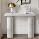 Carrara White Marble Console Table with Arched Round Legs - Polished 40 Inches