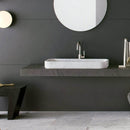 GMStone White Marble Rectangular Bathroom Above Counter Sink 32