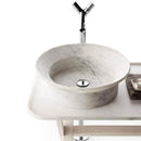 GMStone 20 Round Black And White Vein Marble Vessel Sink