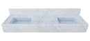 Elegant Fluted Carrara White Marble Bathroom Double Sink Wall Mounted