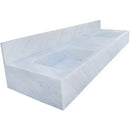 Elegant Fluted Carrara White Marble Bathroom Double Sink Wall Mounted