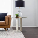Carrara White Marble End Table with Marble Legs Polished 18x22