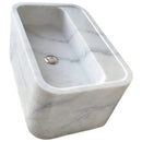 Genuine Carrara White Marble Rectangular Wall-Mount Bathroom Sink 16 By 24 Inches