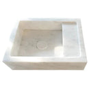White Marble Wall Mount Bathroom Sink 14x18 Handcrafted Rectangle