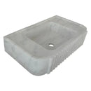 Carrara White Wall Mount Bathroom Vanity Sink With Fluted Marble