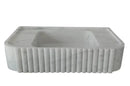 Carrara White Wall Mount Bathroom Vanity Sink With Fluted Marble