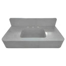 Carrara White Natural Stone Wall Mount Bathroom Sink With Backsplash 18X36
