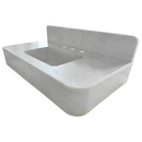 Carrara White Natural Stone Wall Mount Bathroom Sink With Backsplash 18X36