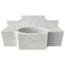 Wm4750r Fluted Modern White Marble Wall Mount Bathroom Sink 48 Inch With Backsplash