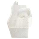 Wm4750r Fluted Modern White Marble Wall Mount Bathroom Sink 48 Inch With Backsplash