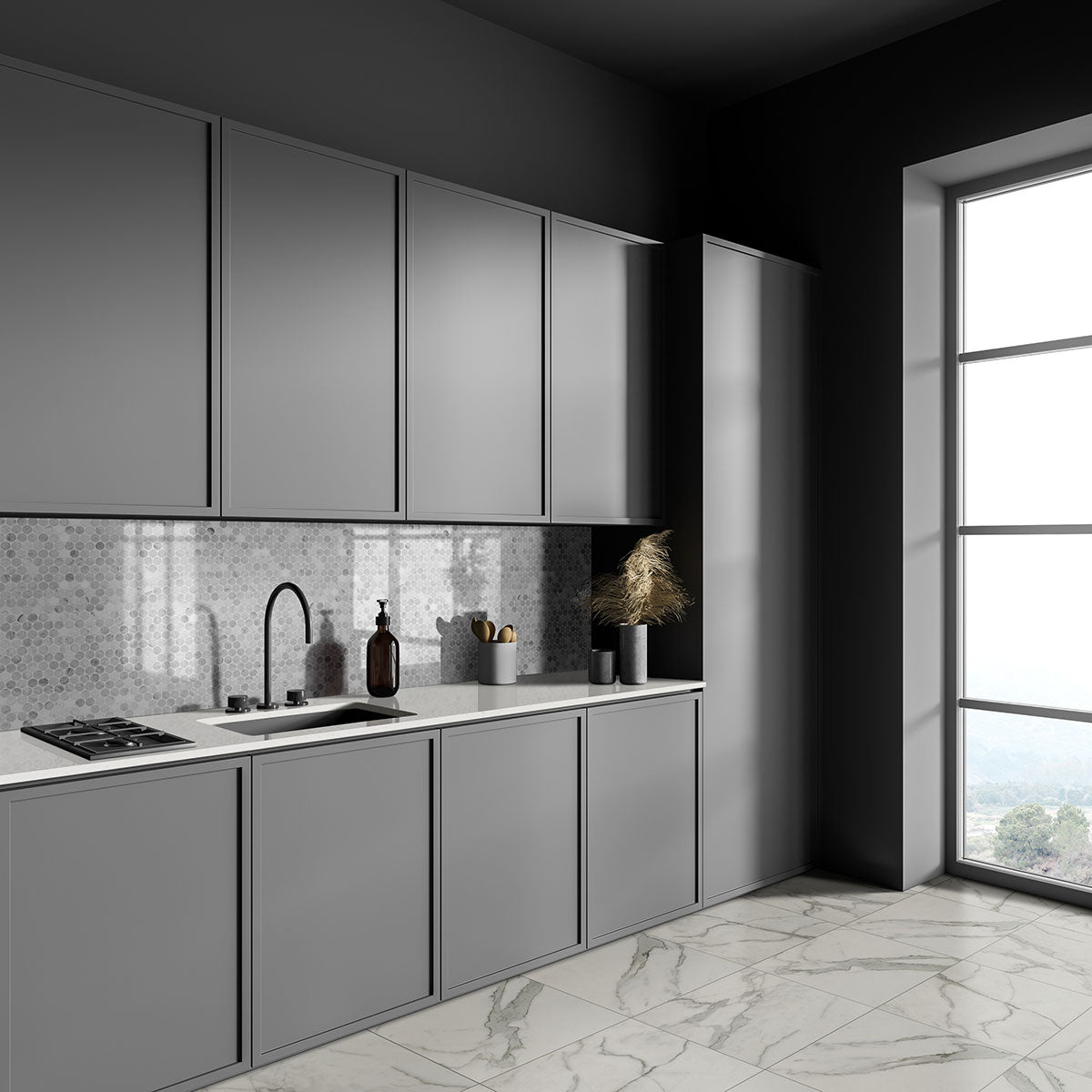 MSI Carrara White Round Pattern Honed, photo 5 of 6