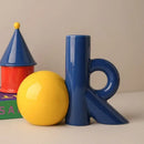 GobekUsa Cartoon Abstract Ceramic Vase with Cut-out Letter Design