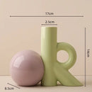 GobekUsa Cartoon Abstract Ceramic Vase with Cut-out Letter Design