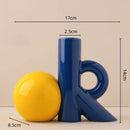 GobekUsa Cartoon Abstract Ceramic Vase with Cut-out Letter Design