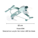 GobekUsa Cartoon Aircraft Ceiling Fan Light for Modern Children's Bedroom
