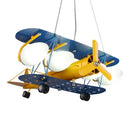 GobekUsa Cartoon Aircraft Ceiling Fan Light for Modern Children's Bedroom