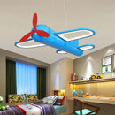 GobekUsa Cartoon Airplane Kids Room Chandelier - Creative Boys Bedroom Pendant Light