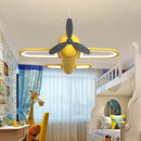 GobekUsa Cartoon Airplane Kids Room Chandelier - Creative Boys Bedroom Pendant Light