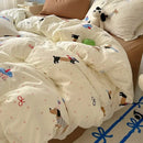 GobekUsa Cartoon Print Quilt Cover Set for King Queen Beds - All Seasons Comfort