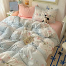 GobekUsa Cartoon Print Quilt Cover Set for King Queen Beds - All Seasons Comfort