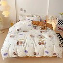GobekUsa Cartoon Animal Print Bedding Set with Duvet Cover, Sheet & Pillowcases