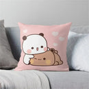 Cartoon animal printed pillowcase white & pink bedroom cushion cover by Decorbites