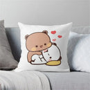 Cartoon animal printed pillowcase white & pink bedroom cushion cover by Decorbites