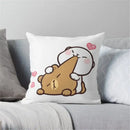 Cartoon animal printed pillowcase white & pink bedroom cushion cover by Decorbites