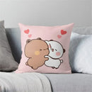Cartoon animal printed pillowcase white & pink bedroom cushion cover by Decorbites