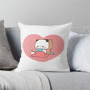 Cartoon animal printed pillowcase white & pink bedroom cushion cover by Decorbites