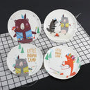 Cartoon animal white snack plate set dining room bone snack plate by Decorbites