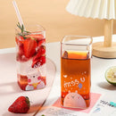 Cartoon bear pattern colorful glass coffee mug dining room tumbler by Decorbites