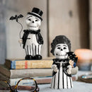 GobekUsa Cartoon Skeleton Gentleman Bat Halloween Statue Home Decor Figurine