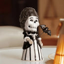 GobekUsa Cartoon Skeleton Gentleman Bat Halloween Statue Home Decor Figurine