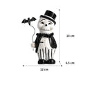 GobekUsa Cartoon Skeleton Gentleman Bat Halloween Statue Home Decor Figurine