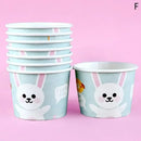 Cartoon blue & white paper cups with lids dining room dessert bowls by Decorbites