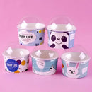 Cartoon blue & white paper cups with lids dining room dessert bowls by Decorbites
