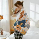 Cartoon cat and dog cotton gauze bath towel for bathroom by Decorbites
