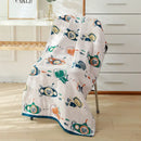 Cartoon cat and rabbit cotton gauze bath towel for bedroom and nursery by Decorbites