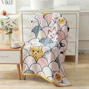 Cartoon cat and rabbit cotton gauze bath towel for bedroom and nursery by Decorbites
