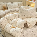GobekUsa Cartoon Cat Floral Duvet Set, Girls' Pink Bedding Collection